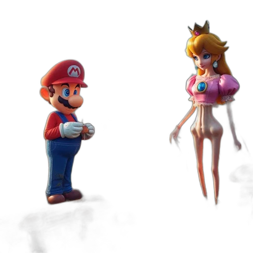 dress, crown, concept art, 3d render, pixel art, fantasy art, mario, princess transparent PNG cut-out