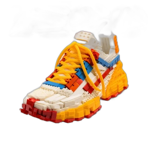 shoes, 3d render, lego, shoe, design, multi-layered, construction, foreign transparent PNG cut-out