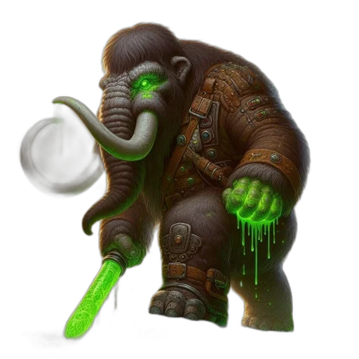 creature, staff, animal, concept art, fantasy art, pixel art, 3d render, green transparent PNG cut-out