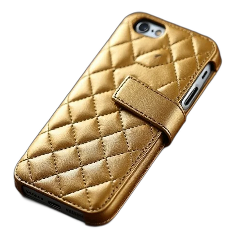 jewelry, golden, iphone, wallet, case, gold, luxury, quilting transparent PNG cut-out