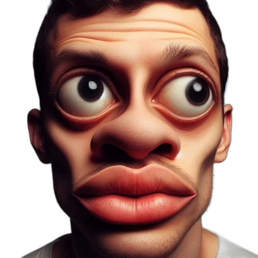 face, mask, creature, animal, photorealistic, 3d render, concept art, cartoon transparent PNG cut-out