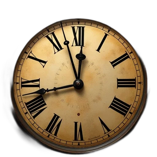 3d render, photorealistic, old, clock transparent PNG cut-out