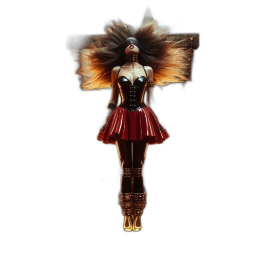 dress, concept art, fantasy art, 3d render, pixel art, woman, black, red transparent PNG cut-out