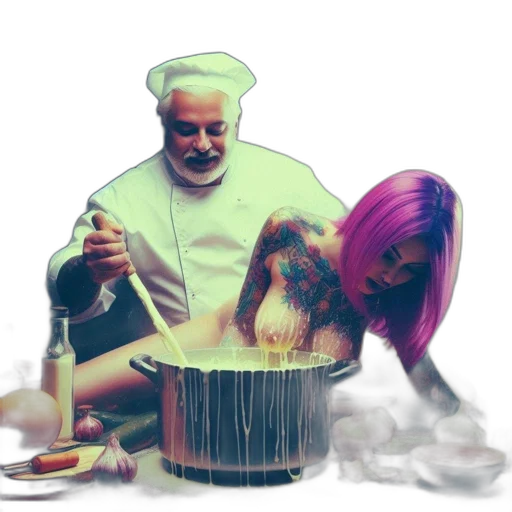 food, vaporwave, concept art, 3d render, photorealistic, fire, pastel, older transparent PNG cut-out