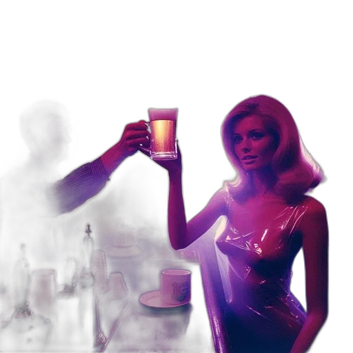 dress, bottle, concept art, comic book art, vaporwave, 3d render, neon lights, fire transparent PNG cut-out