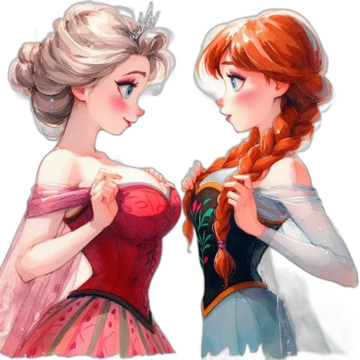 dress, crown, concept art, watercolor, fantasy art, cartoon, fire, snow transparent PNG cut-out