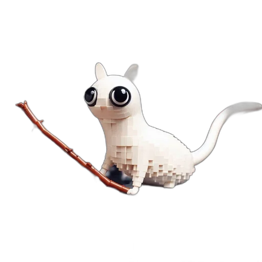 staff, dragon, animal, creature, 3d render, concept art, fantasy art, pixel art transparent PNG cut-out