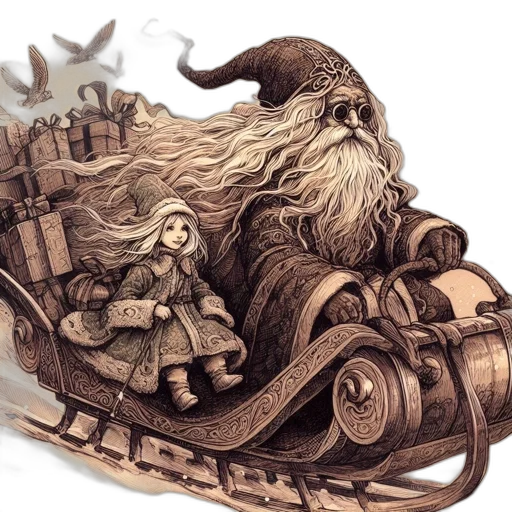 fantasy art, concept art, comic book art, watercolor, grandfatherly, figure, possibly, wizard transparent PNG cut-out