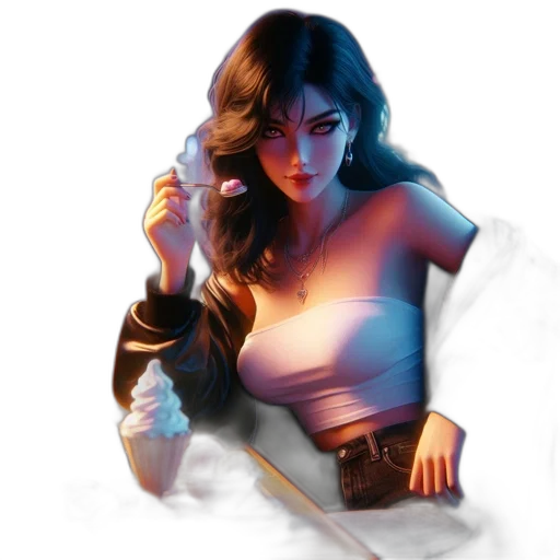 concept art, comic book art, fantasy art, pixel art, fire, animated, female, character transparent PNG cut-out