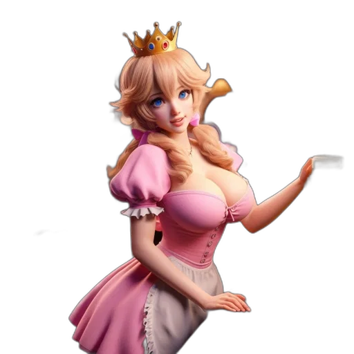 crown, dress, staff, 3d render, concept art, fantasy art, photorealistic, dimly transparent PNG cut-out