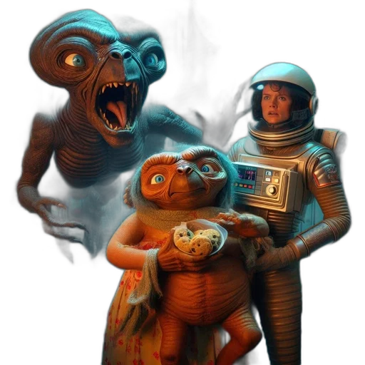 robot, creature, concept art, comic book art, fantasy art, 3d render, outer space, underwater transparent PNG cut-out