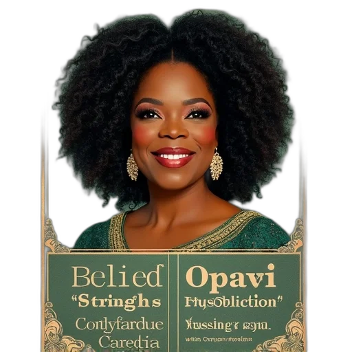 jewelry, poster, featuring, portrait, oprah, winfrey, top, quote transparent PNG cut-out