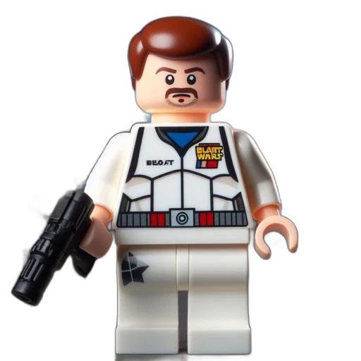weapon, staff, robot, jacket, 3d render, concept art, outer space, lego transparent PNG cut-out