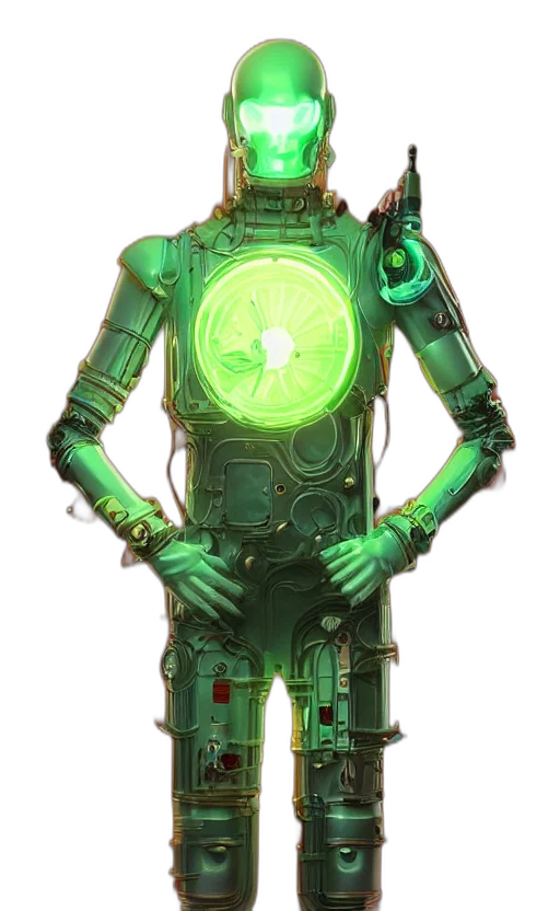 robot, staff, jacket, concept art transparent PNG cut-out