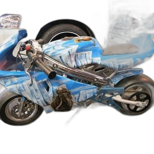 car, robot, weapon, 3d render, photorealistic, concept art, small, blue transparent PNG cut-out