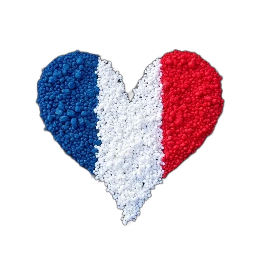 red, white, blue, heart, shaped, black, gravel, photo transparent PNG cut-out