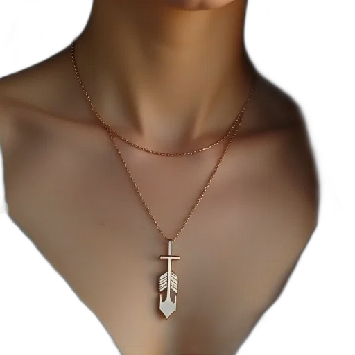 jewelry, crown, 3d render, woman, wearing, necklace, charm, arrow transparent PNG cut-out