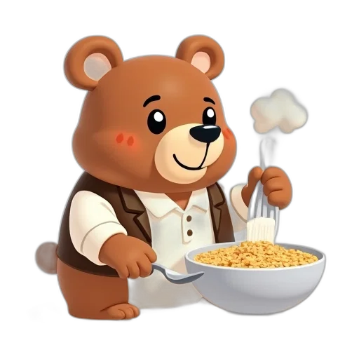 food, animal, staff, 3d render, concept art, pixel art, cartoon, stylized transparent PNG cut-out