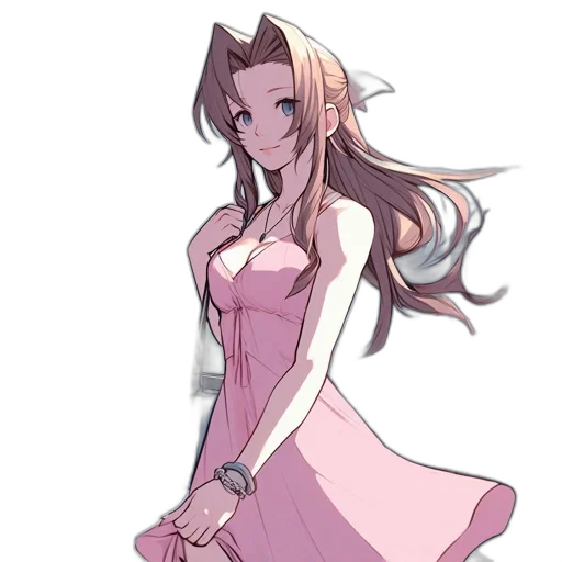 dress, staff, flower, weapon, anime, cartoon, concept art, pixel art transparent PNG cut-out