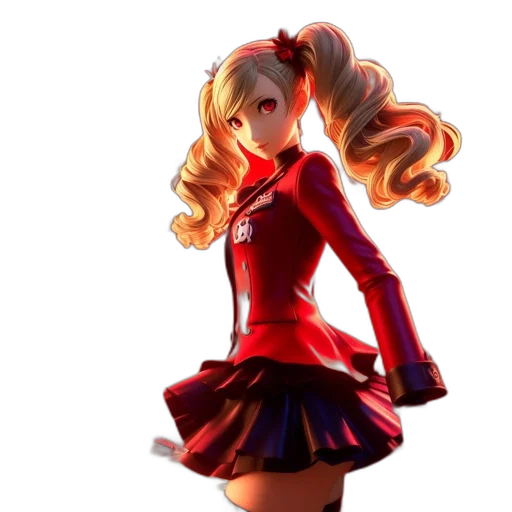 dress, staff, jacket, crown, anime, 3d render, concept art, pixel art transparent PNG cut-out