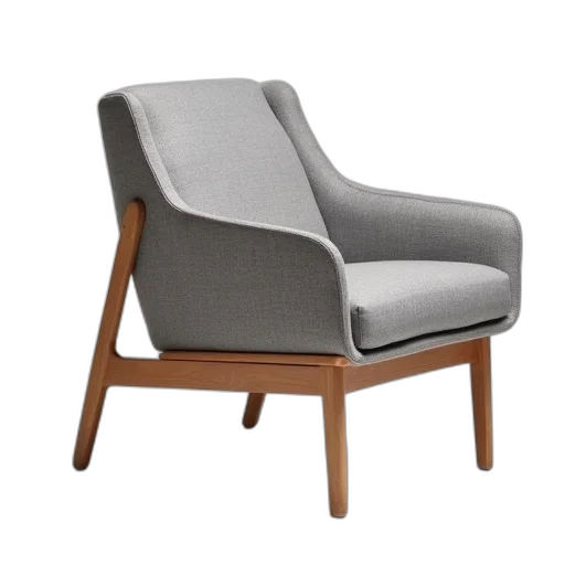 furniture, 3d render, frame, chair, muuto, grey, wool, beech transparent PNG cut-out