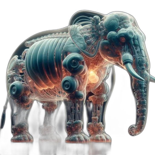 animal, creature, robot, 3d render, concept art, photorealistic, fantasy art, stylized transparent PNG cut-out