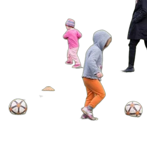 umbrella, 3d render, concept art, two, children, play, soccer, grassy transparent PNG cut-out