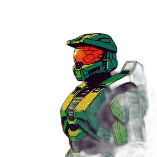 robot, face, concept art, pixel art, comic book art, 3d render, outer space, green transparent PNG cut-out