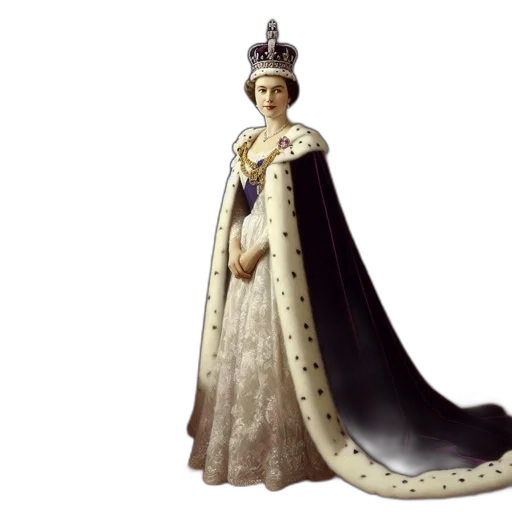 crown, dress, jewelry, 3d render, concept art, photorealistic, regal, figure transparent PNG cut-out