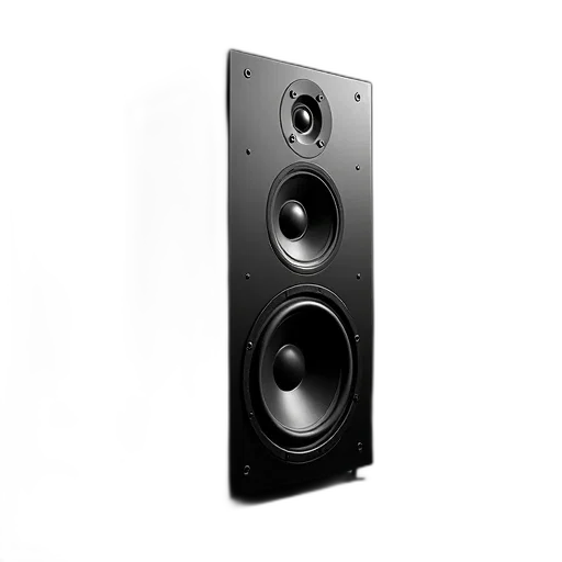 black, speaker, circular, grille, logo, front, featuring, large transparent PNG cut-out