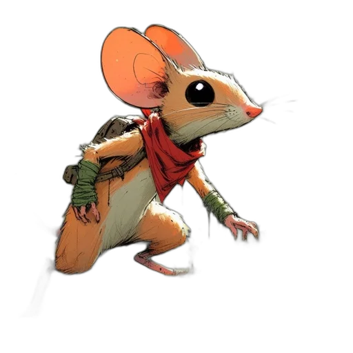 animal, jacket, creature, staff, concept art, 3d render, watercolor, fantasy art transparent PNG cut-out