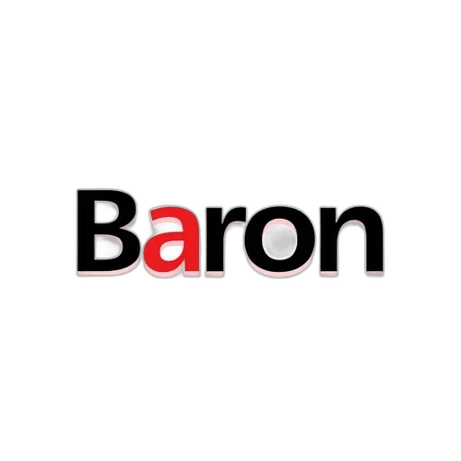 staff, red, white, logo, word, baron, black, text transparent PNG cut-out