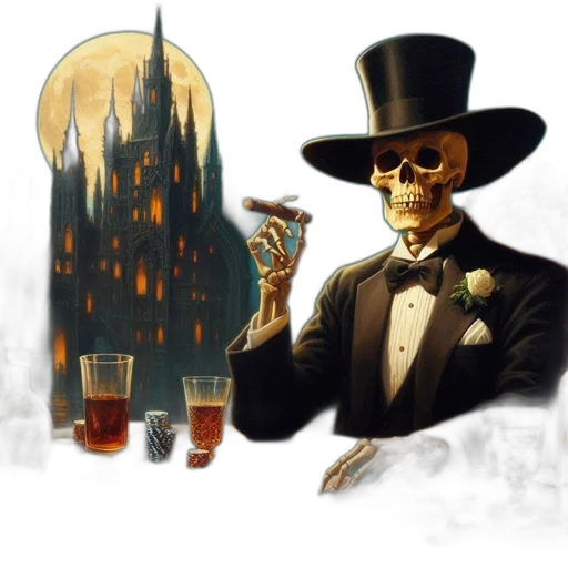 concept art, fantasy art, pixel art, comic book art, fire, skeletal, figure, formal transparent PNG cut-out