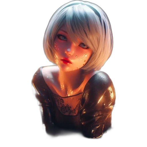 face, robot, mask, dress, concept art, 3d render, fantasy art, photorealistic transparent PNG cut-out