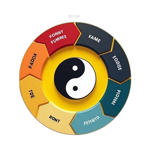 jewelry, circular, diagram, yellow, background, black, white, yin-yang transparent PNG cut-out