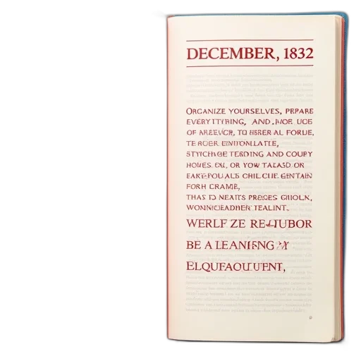 calendar, page, date, december, 1832, top, has, red transparent PNG cut-out