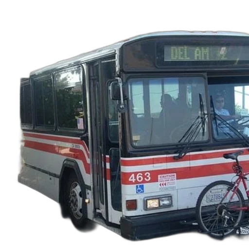photorealistic, 3d render, concept art, red, white, bus, number, 463 transparent PNG cut-out