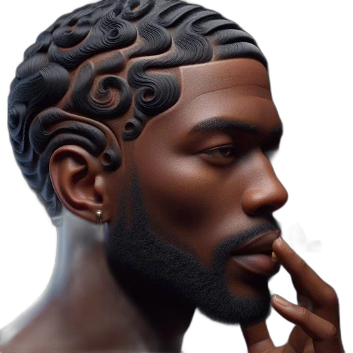 hair, face, crown, hat, photorealistic, fantasy art, concept art, 3d render transparent PNG cut-out
