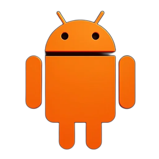 robot, animal, staff, face, 3d render, pixel art, orange, android transparent PNG cut-out