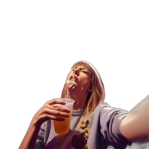 bottle, face, food, jacket, photorealistic, concept art, vaporwave, 3d render transparent PNG cut-out