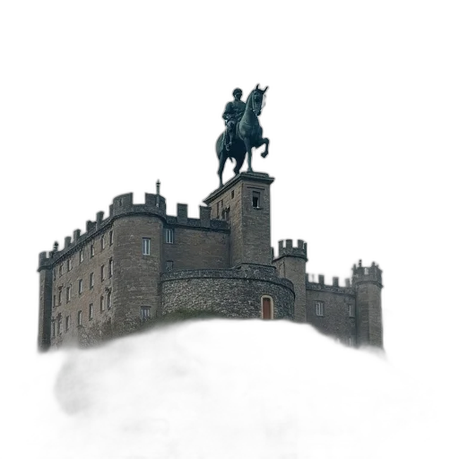 dragon, crown, sword, building, 3d render, concept art, photorealistic, fantasy art transparent PNG cut-out