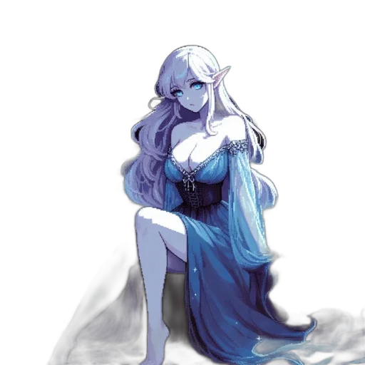 dress, staff, crown, creature, concept art, fantasy art, pixel art, watercolor transparent PNG cut-out