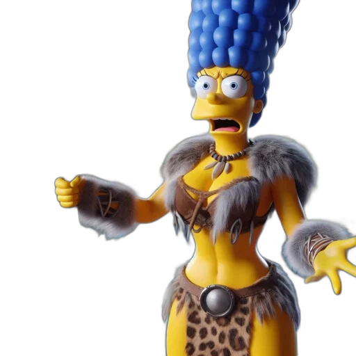 3d render, concept art, marge, simpson, portrayed, stylized, humorous, fashion transparent PNG cut-out