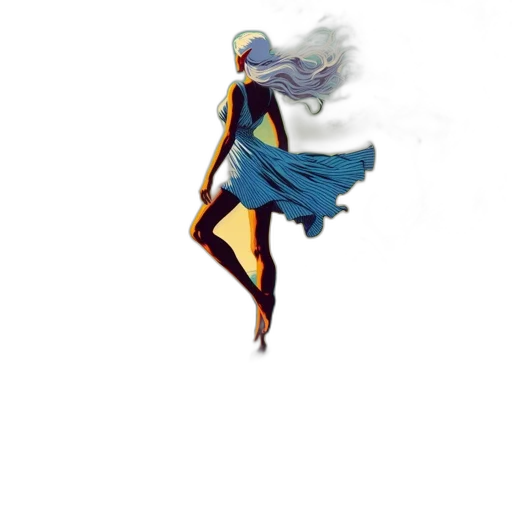 dress, hair, robot, creature, concept art, fantasy art, comic book art, watercolor transparent PNG cut-out