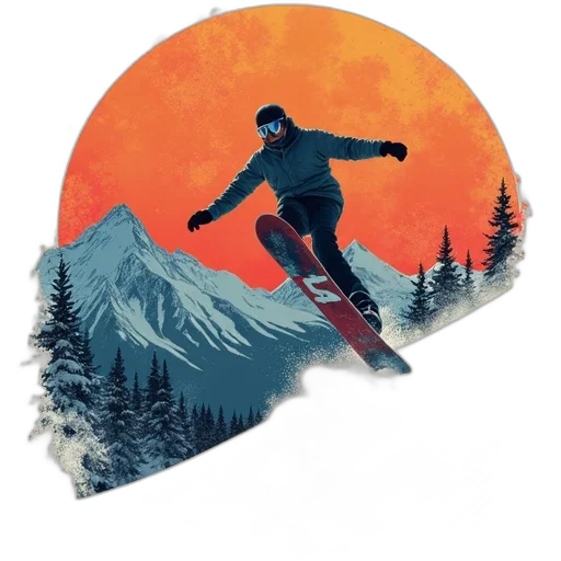 jacket, watercolor, concept art, fantasy art, pixel art, snow, sunset, forest transparent PNG cut-out