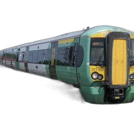 weapon, 3d render, green, yellow, train, number, 377468, front transparent PNG cut-out