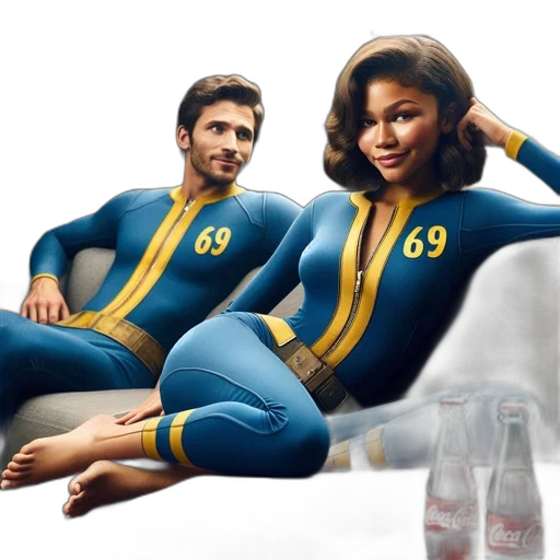 jacket, concept art, comic book art, 3d render, photorealistic, underwater, man, woman transparent PNG cut-out
