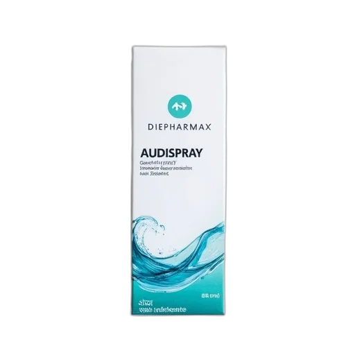 white, box, blue, green, label, containing, text, audispray transparent PNG cut-out