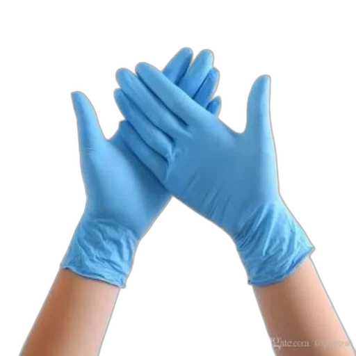 mask, weapon, staff, hair, 3d render, blue, nitrile, gloves transparent PNG cut-out
