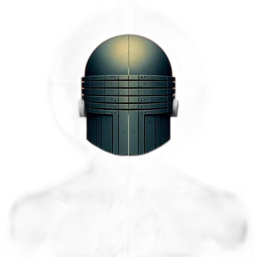 robot, mask, staff, hat, concept art, 3d render, pixel art, photorealistic transparent PNG cut-out